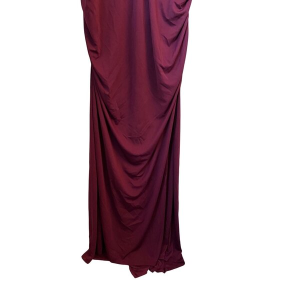 Torrid Cranberry Jersey Gown Ruched Off Shoulder Maxi Dress Plus Size 3 Evening - Picture 12 of 13